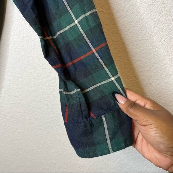 Ralph Lauren Button Down M SilverTab Plaid Polo Green red Holiday classic tartan - Picture 7 of 9
